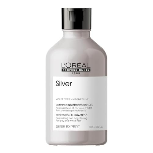 L'Oreal Professionnel Shampoo, For Grey, White or Light Blonde Hair, Serie Expert Silver, 300 ml