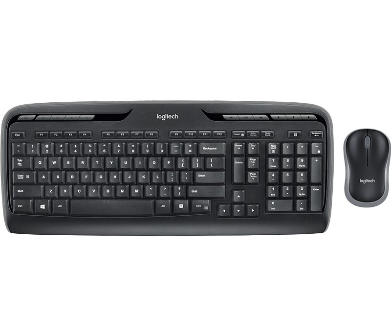 Logitech MK330 Wireless Keyboard and Mouse Combo for Windows, 2.4 GHz Wireless with USB-Receiver, Portable Mouse, Multimedia Keys, Long Battery Life for PC/Laptop, QWERTY UK Layout, Black