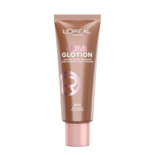 L'Oreal Paris Glow Enhancer, 24h Hydration with Shea Butter and Glycerin, Paradise Lumi Glotion, Shade 904: Deep Glow, 40 ml