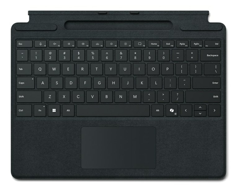 Surface Pro X/8/9 Signature Keyboard with Copilot Button and Pen Storage - Black