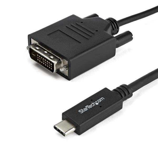 STARTECH.COM USB-C to DVI Cable - 6 ft / 2m - 1080p - 1920x1200 - USB-C DVI Monitor Cable