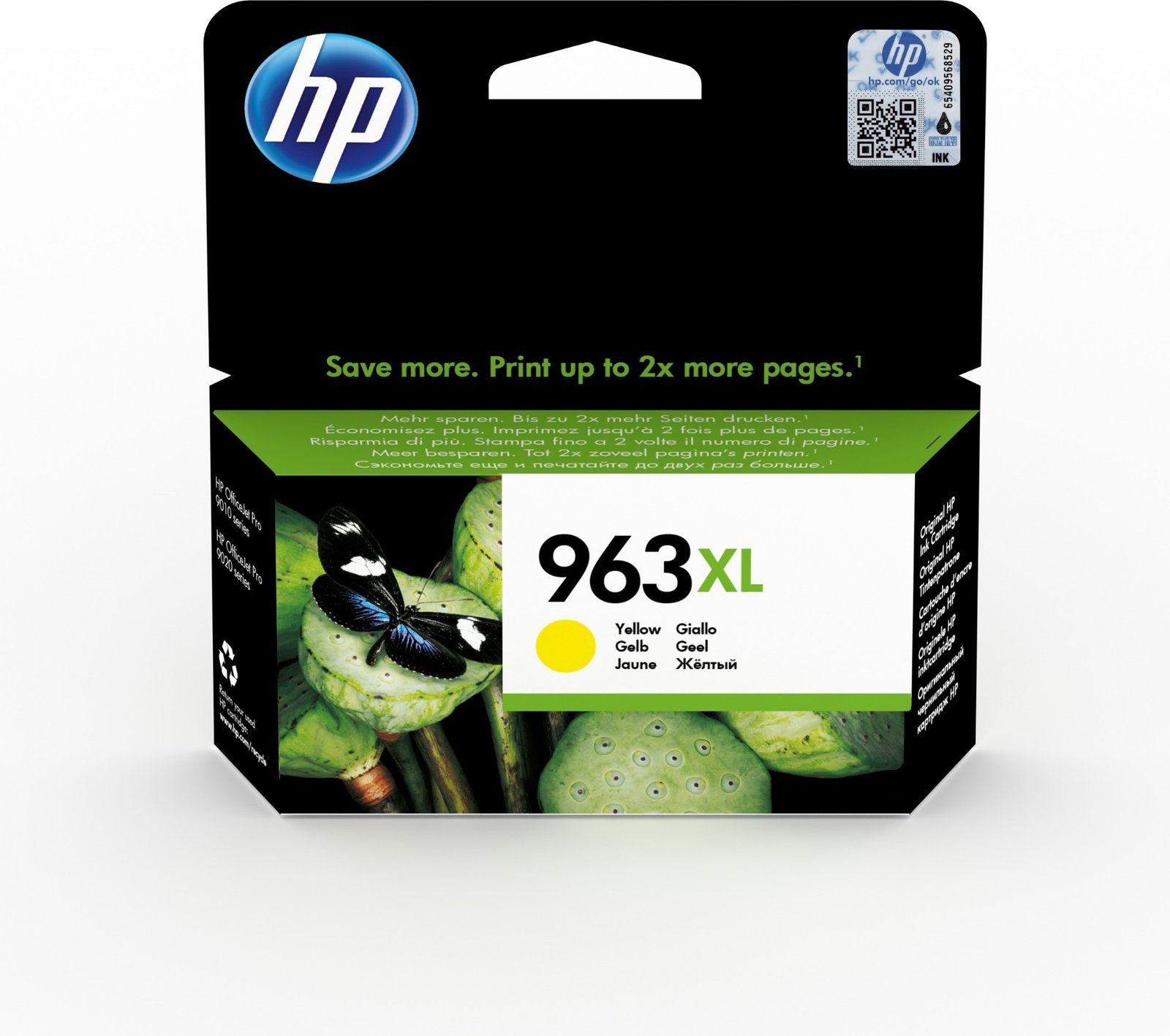 HP 963XL Ink Cartridge - Yellow - Inkjet - High Yield