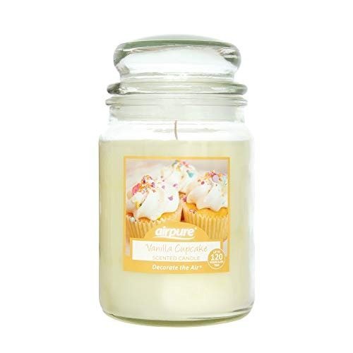 AIRPURE Large Candle Scented, Vanilla Cupcake Fragrance, 18oz Jar, 120 Hour Ornamental Candles, Fill The Room with a Warm and Homey Fragrance, for The Bedroom, Bathroom, Family Room of Office